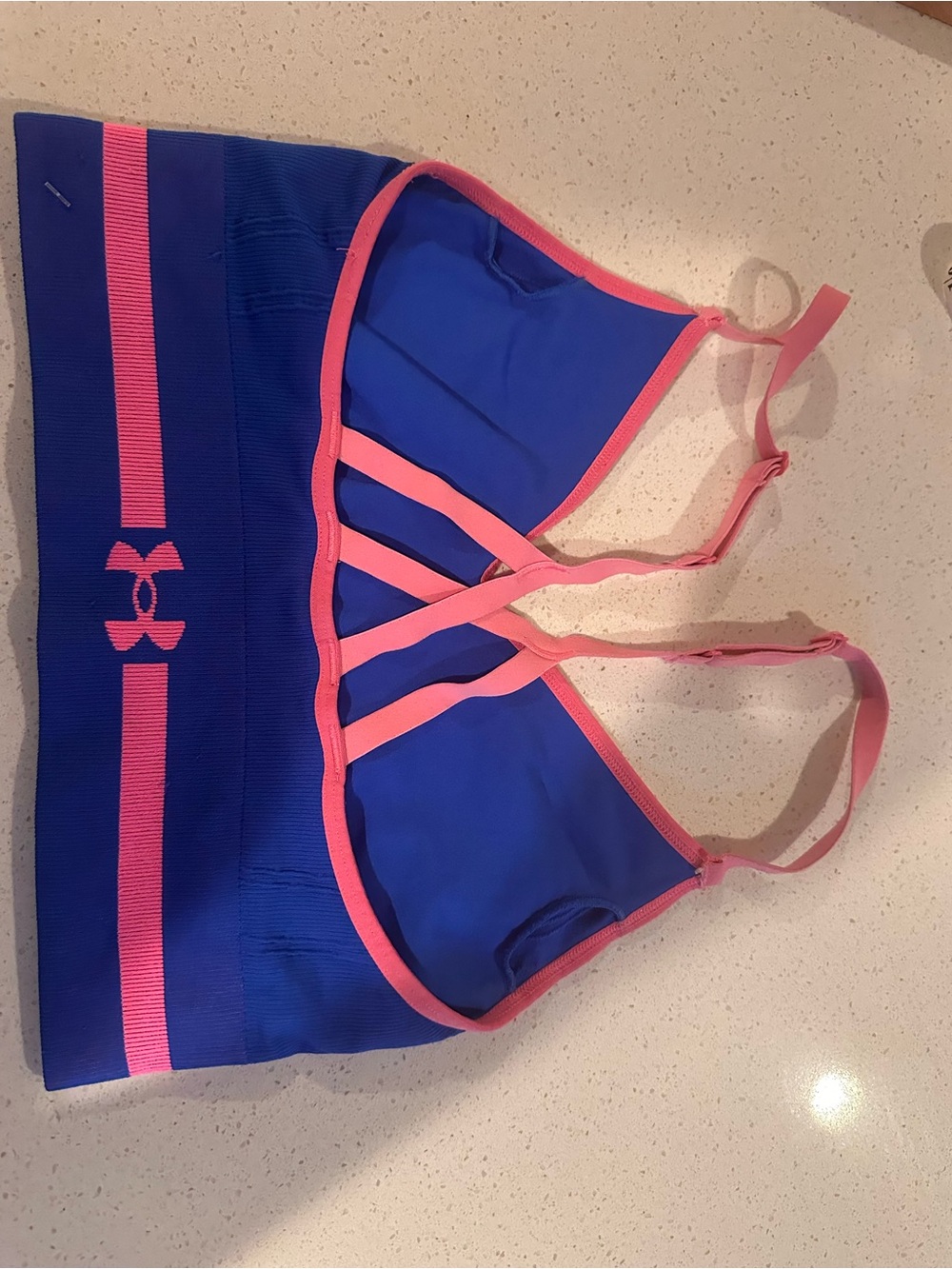 Under Armour Royal Blue and Pink Women's Swim Sports Top - Picture 2 of 4